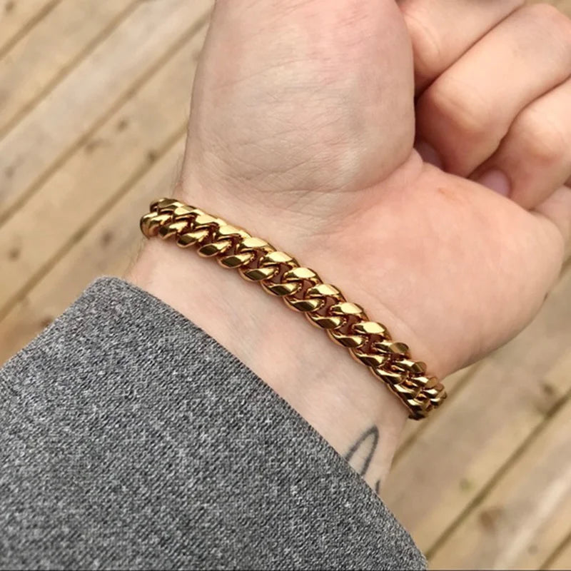 Vnox Stainless Steel Curb Cuban Link Chain Bracelets