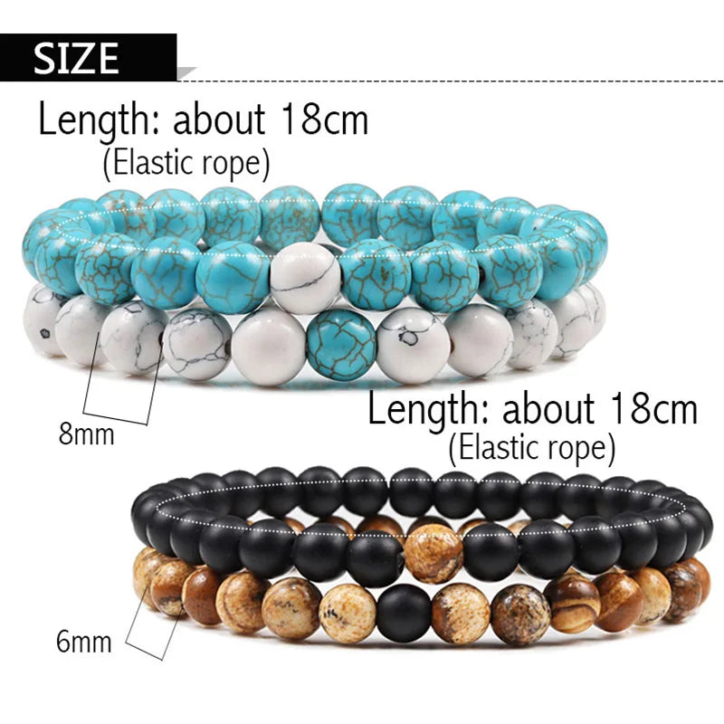 Couples Distance Bracelet Set