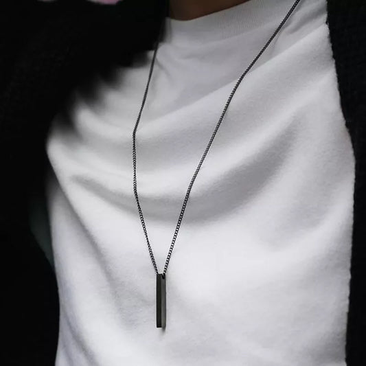 Classic Men Rectangle Pendant Necklace