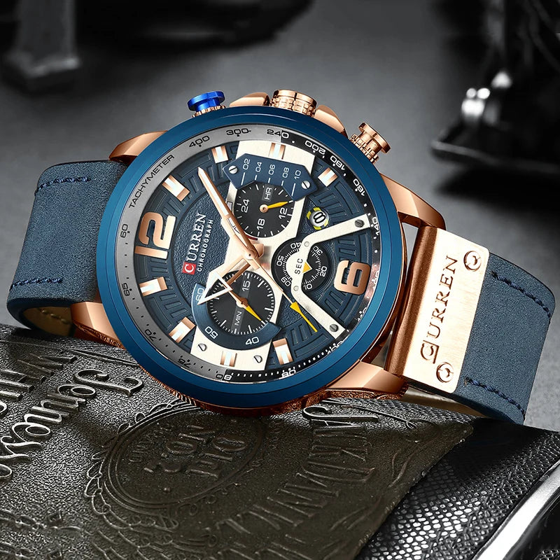 CURREN Luxury Brand Men Analog Leather Watches