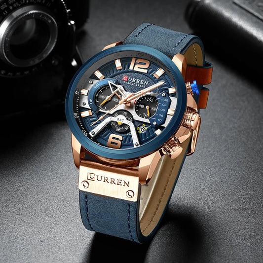 CURREN Luxury Brand Men Analog Leather Watches