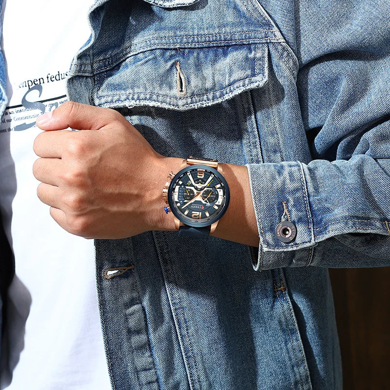 CURREN Luxury Brand Men Analog Leather Watches