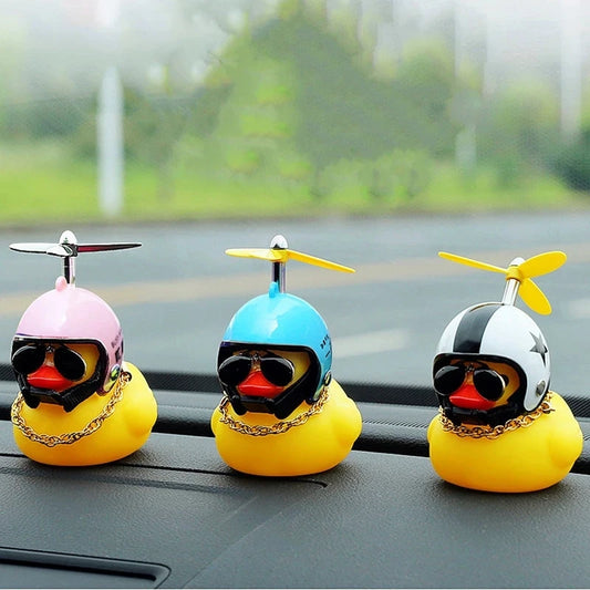 Car Duck With Helmet Yellow Duck Road Bike Motor Helmet Riding Cycling Accessories Without Lights