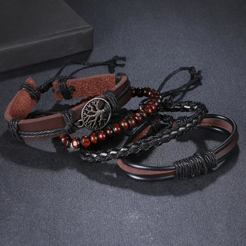 IFMIA Braided Wrap Leather Bracelets