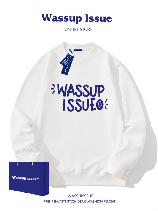 Wassup Issue Couple Long Sleeve Crew Neck Sweater