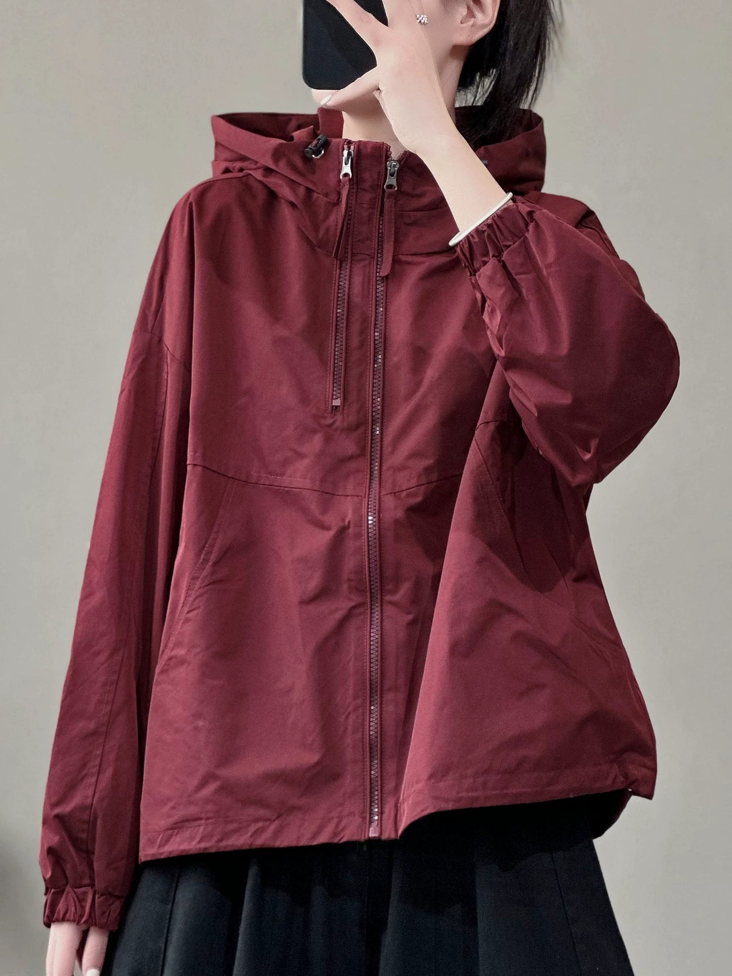 Coat Female Flower Concept Western Style Youthful-Looking Baggy Coat