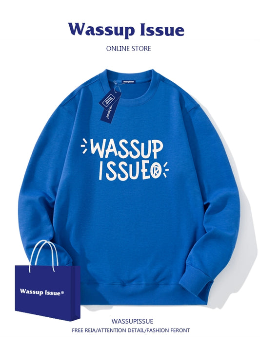 Wassup Issue Couple Long Sleeve Crew Neck Sweater