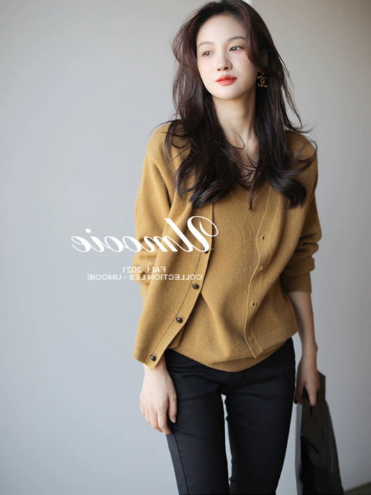 Ymdm Yellow Full Wool Sweater.