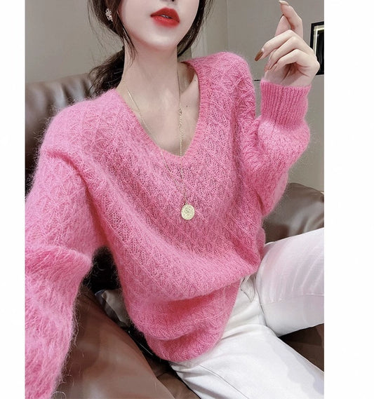 Quality Spring and Autumn European Goods Milk Idle Style Cashmere Sweater