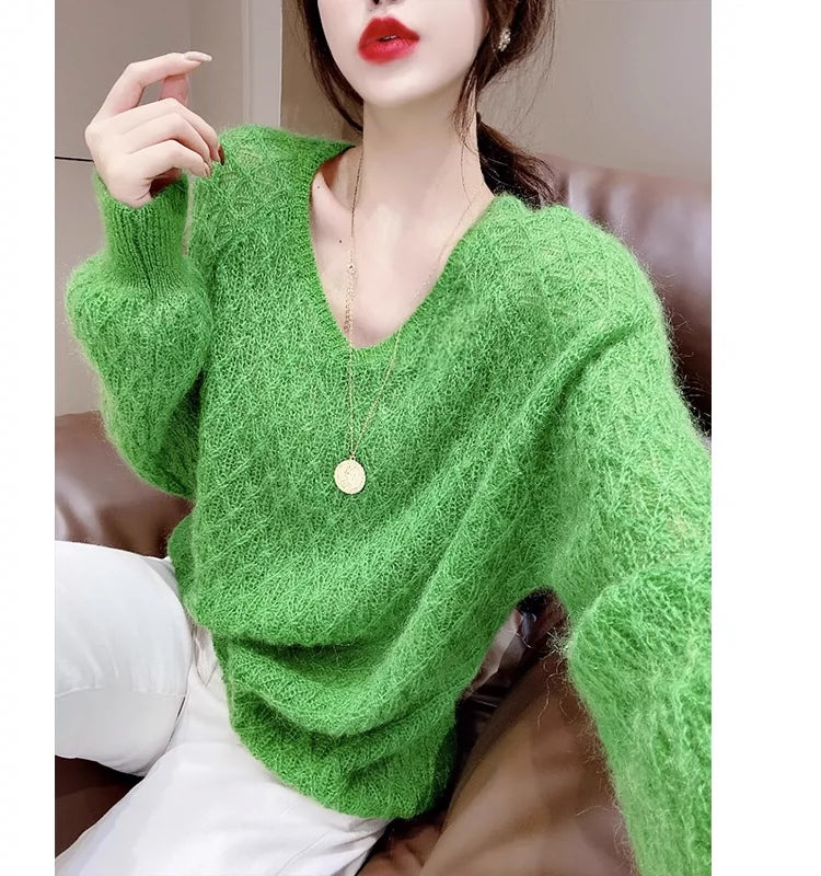 Quality Spring and Autumn European Goods Milk Idle Style Cashmere Sweater