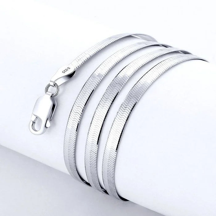 925 Sterling Silver unisex 4MM Blade Chain Necklace