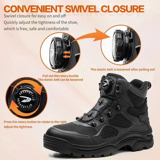 Rotating Button Safety Shoes