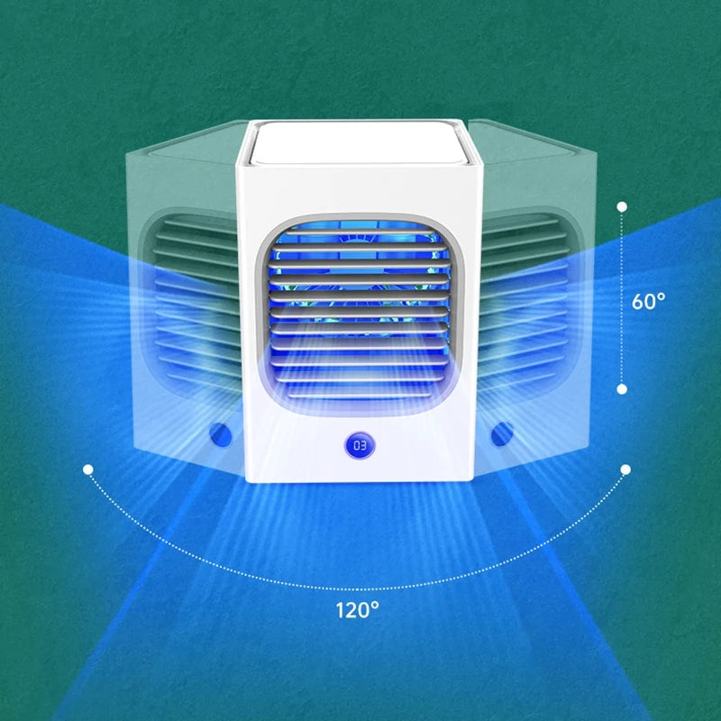 Air Cooler Mini Fan Portable Airconditioner For Room Home Air Cooling Desktop Charging Air Conditioning Fan