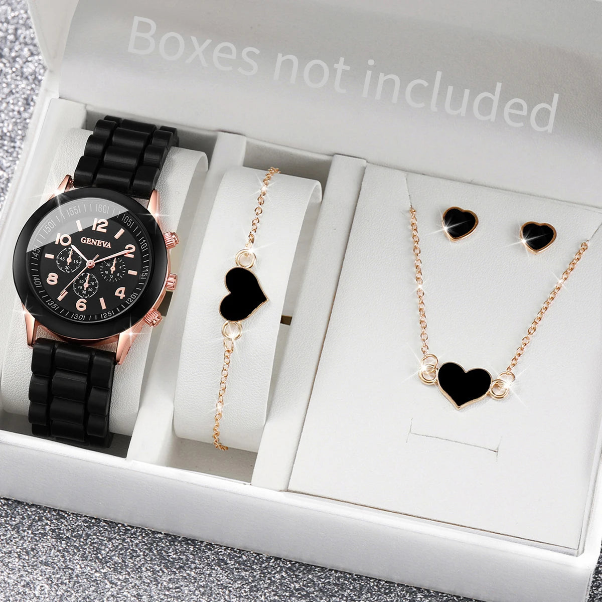 4PCS/Set Geneva Watch Fashion Silicone