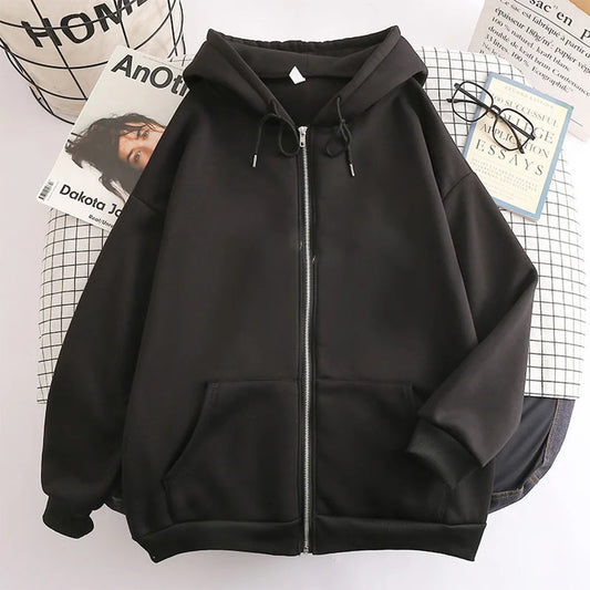 Oversized  Long Sleeve Zipper Hoodies