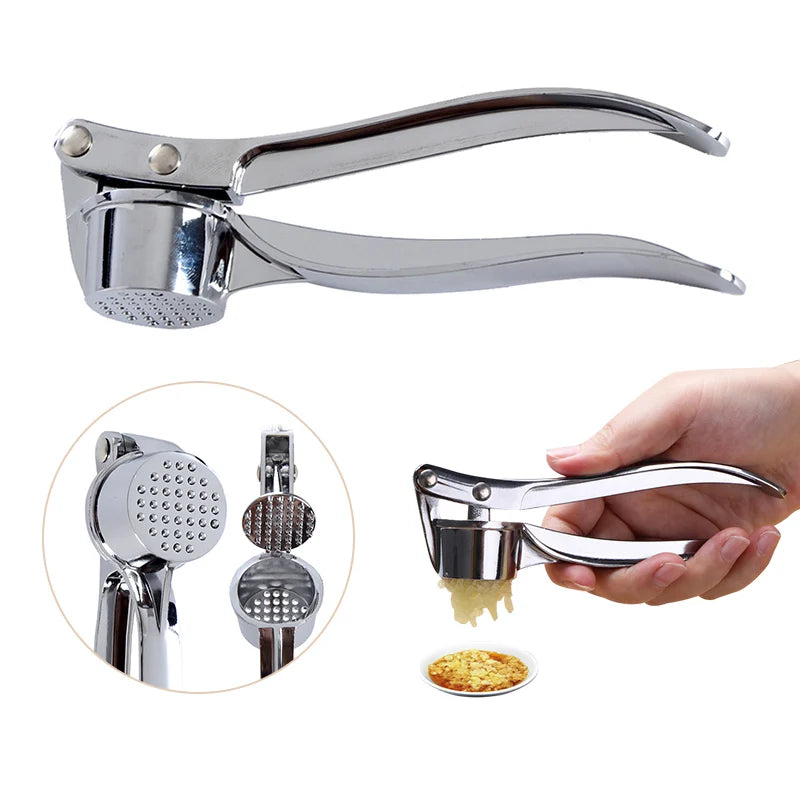 Kitchen Stainless Steel Garlic Smasher Squeezer Manual Press