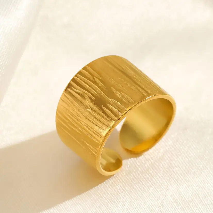 Unisex Stainless Steel Gold Color Rings