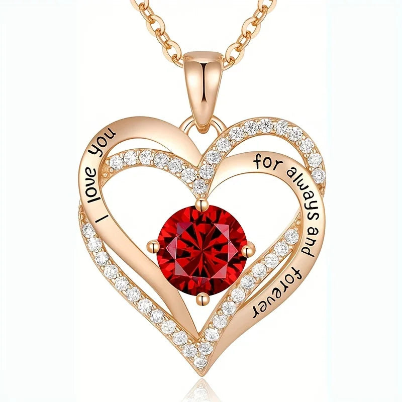 Luxury Red Zircon Pendant Necklaces