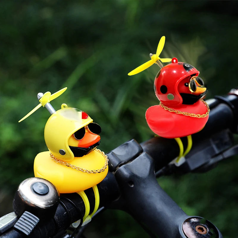 Car Duck With Helmet Yellow Duck Road Bike Motor Helmet Riding Cycling Accessories Without Lights