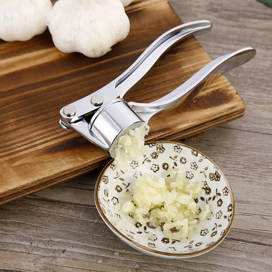 Kitchen Stainless Steel Garlic Smasher Squeezer Manual Press