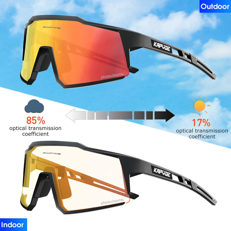 KAPVOE Red Photochromic Cycling Glasses