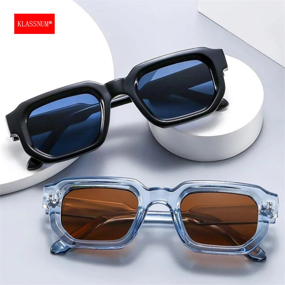 KLASSNUM Vintage Rectangle Frame Sunglasses