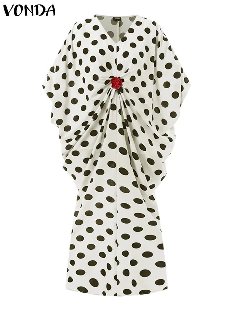 VONDA Polka Dot Print Dress