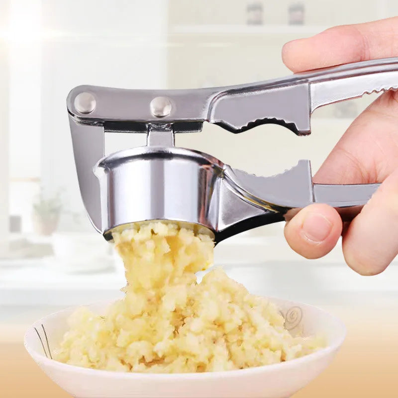 Kitchen Stainless Steel Garlic Smasher Squeezer Manual Press