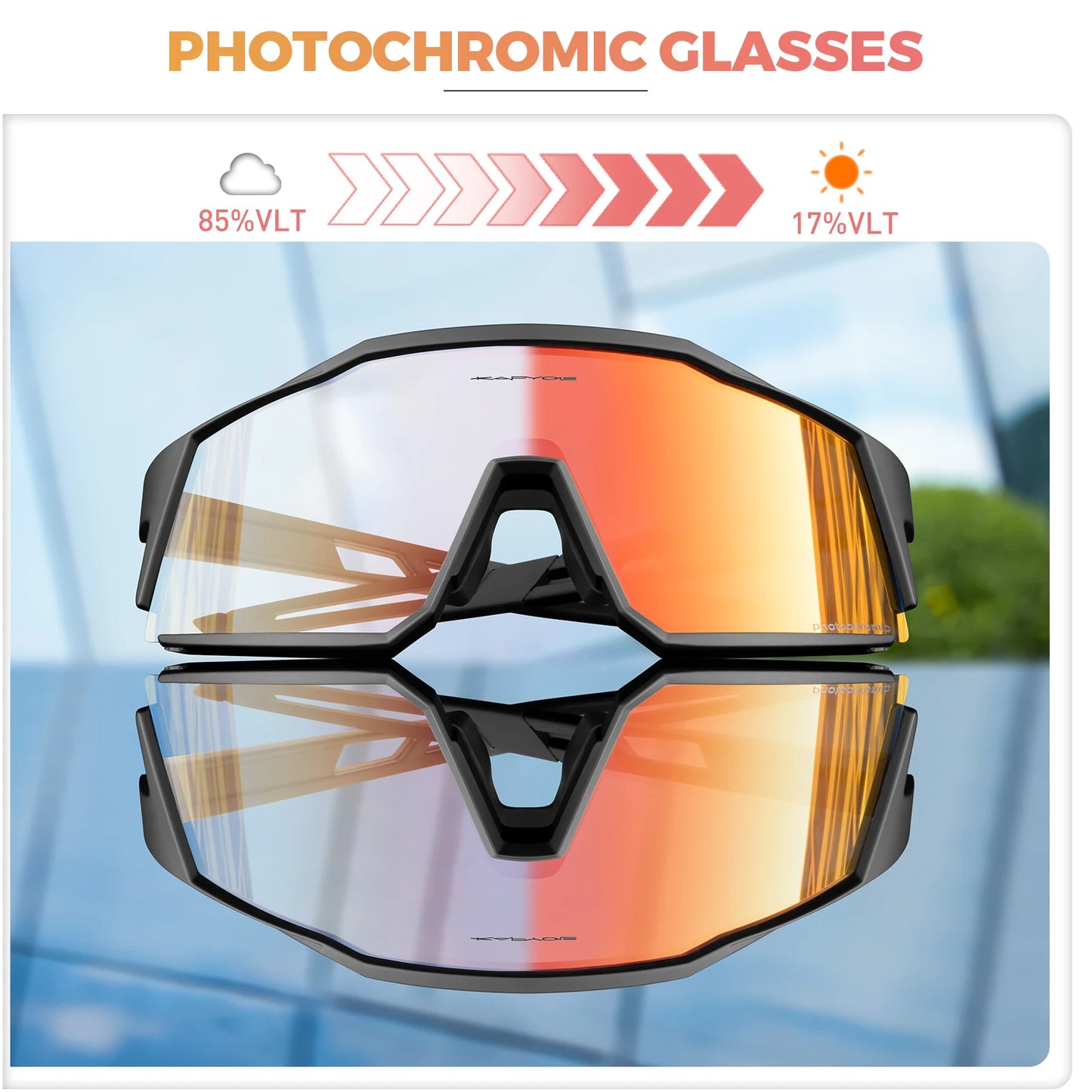 KAPVOE Red Photochromic Cycling Glasses