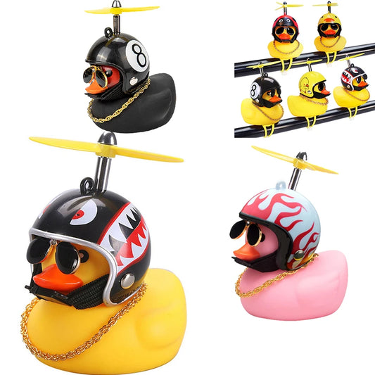 Car Duck With Helmet Yellow Duck Road Bike Motor Helmet Riding Cycling Accessories Without Lights