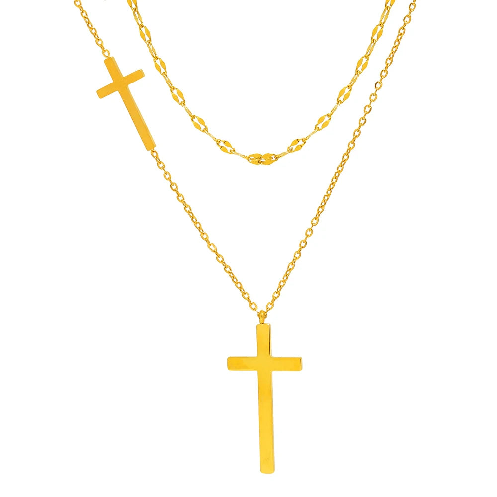 Stainless Steel Cross Pendant Choker