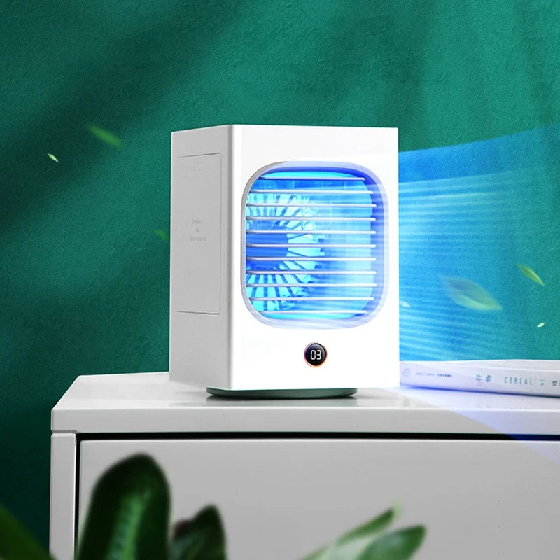 Air Cooler Mini Fan Portable Airconditioner For Room Home Air Cooling Desktop Charging Air Conditioning Fan