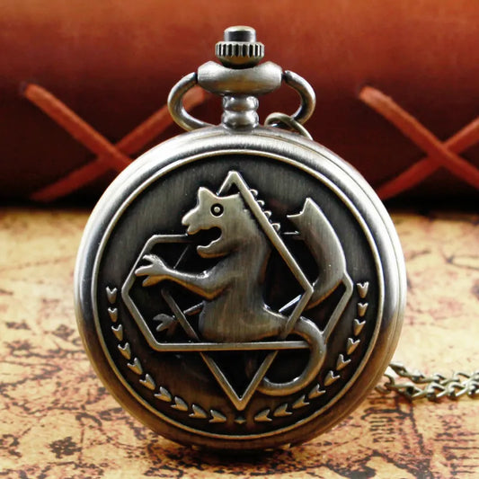 Fullmetal Alchemist Quartz  Pocket Watch Cosplay Clock Design Pendant Necklace