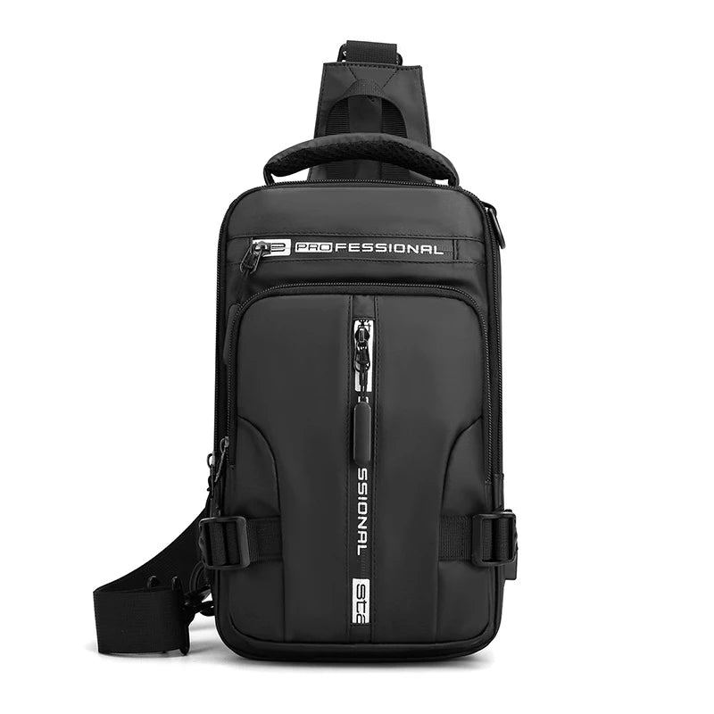 Men Nylon Backpack Rucksack Cross body Shoulder Bag with USB Charging Port Travel Male Knapsack Daypack Messenger Chest Bags New