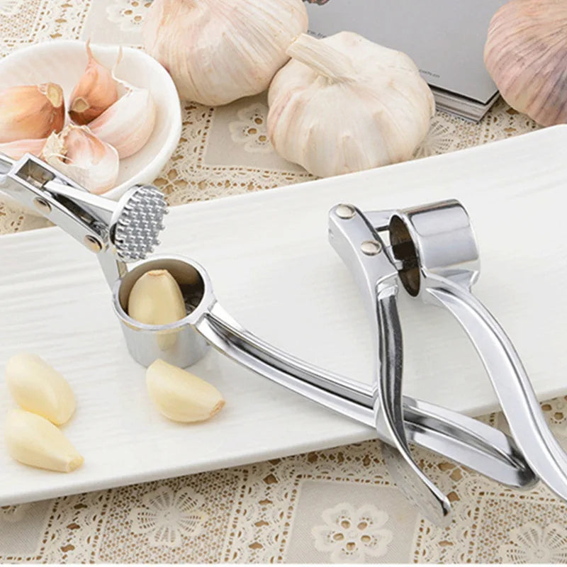 Kitchen Stainless Steel Garlic Smasher Squeezer Manual Press