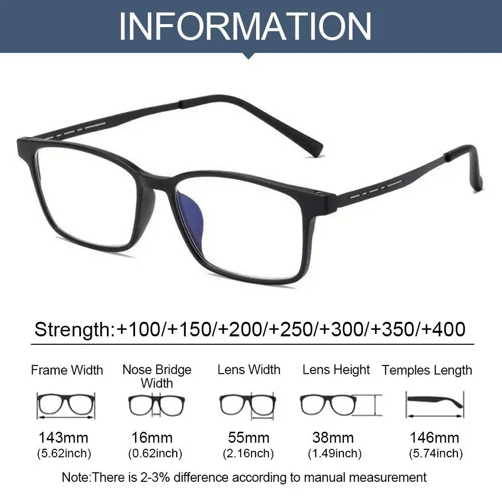 Pure Titanium Reading Glasses- Anti Blue Light Presbyopia Eyewear