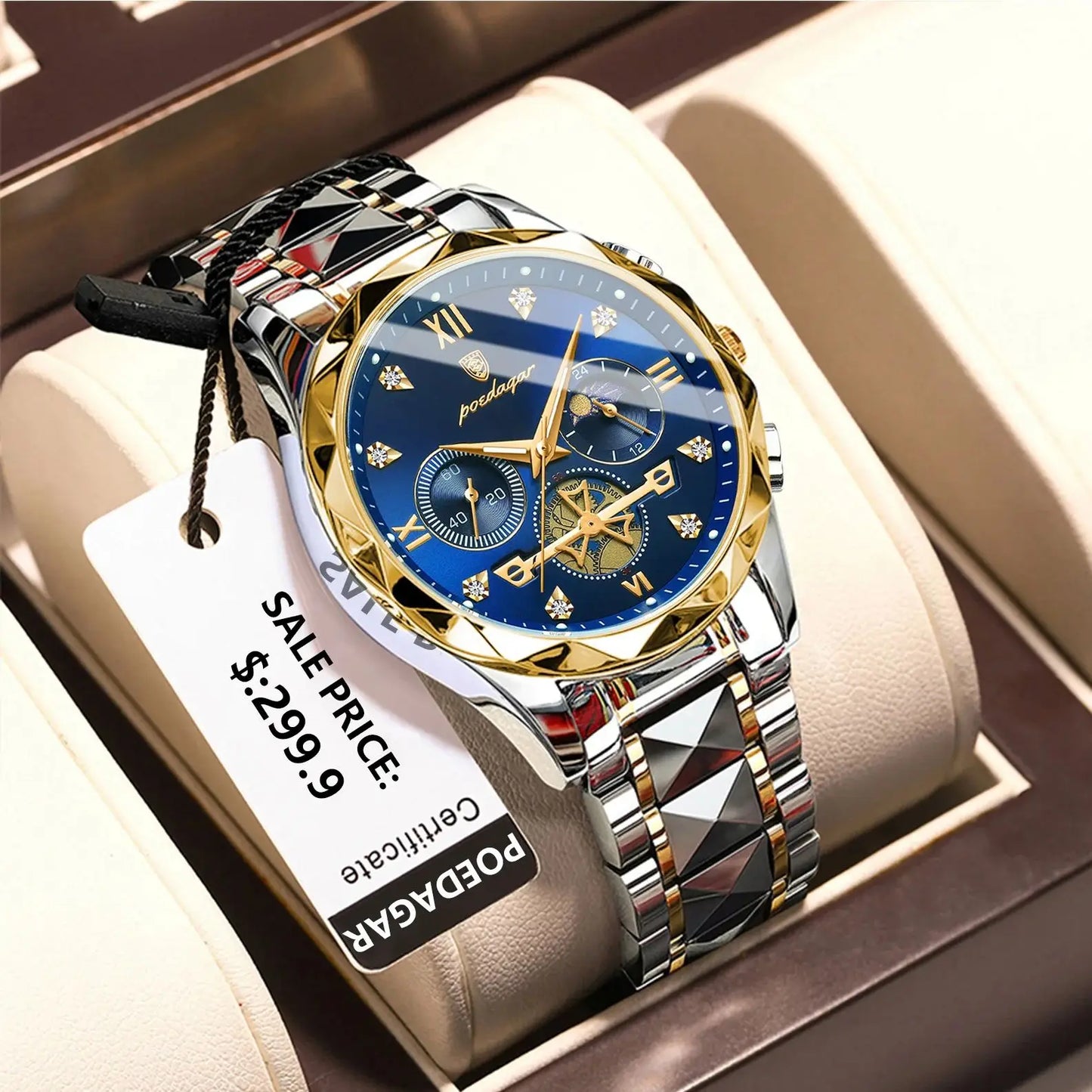 POEDAGAR Luxury Men's Chronograph Watch