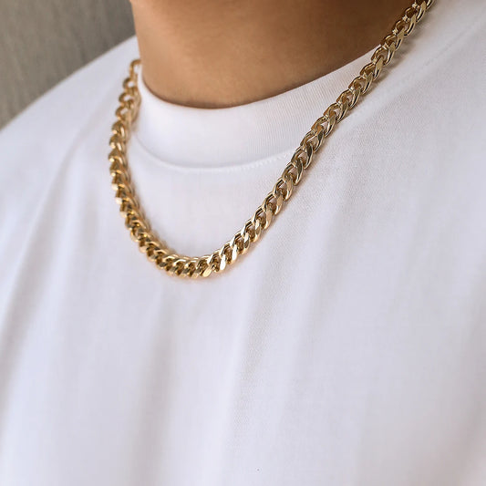 KunJoe Simple Cuban Chain Necklace