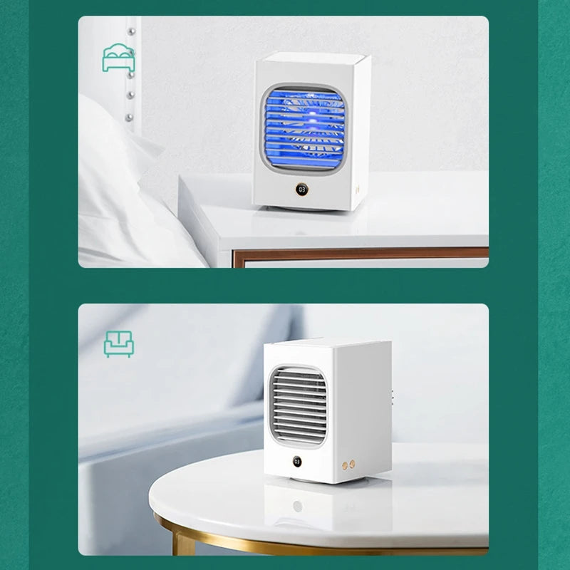 Air Cooler Mini Fan Portable Airconditioner For Room Home Air Cooling Desktop Charging Air Conditioning Fan