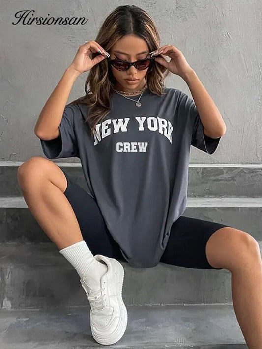 Hirsionsan Oversized Letter Graphic T-shirt