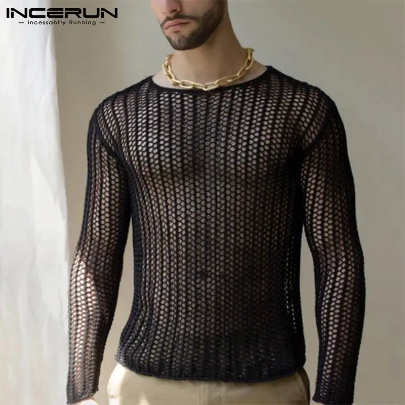 INCERUN Men Mesh T Shirt