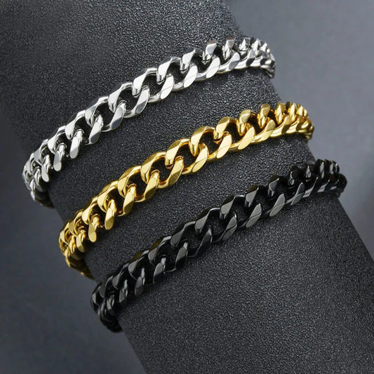 Fashion  Unisex Stainless Steel Curb Cuban Chain Bracelet