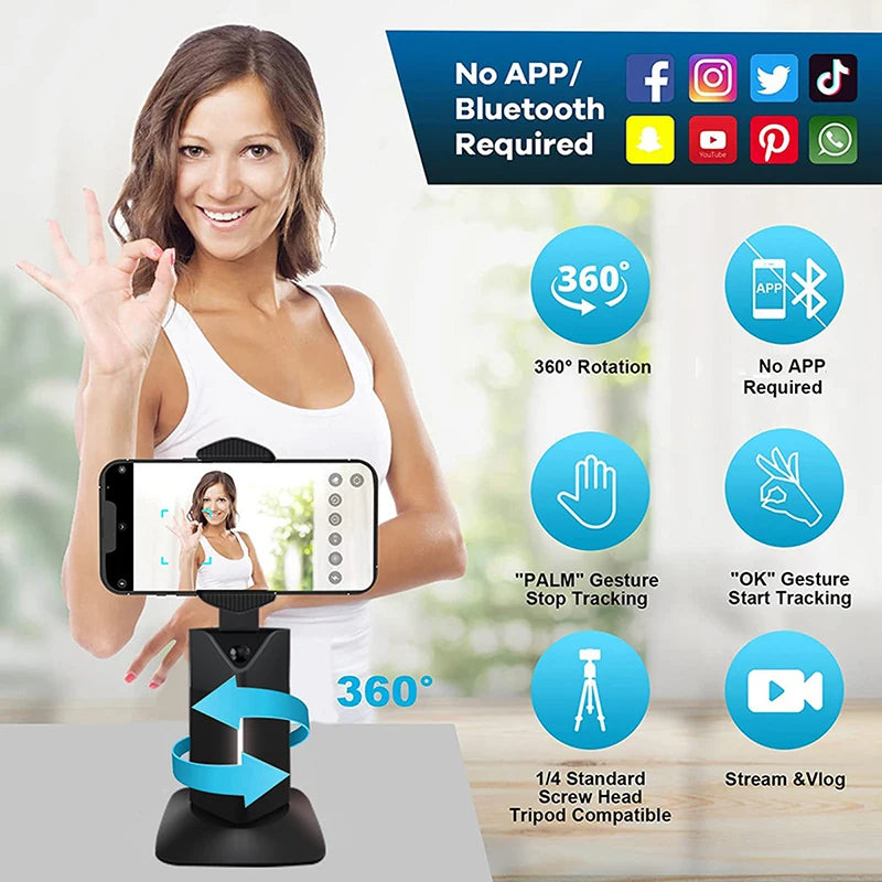 Retail AI 360° Rotation Auto Tracking Smartphone Holder Tripod