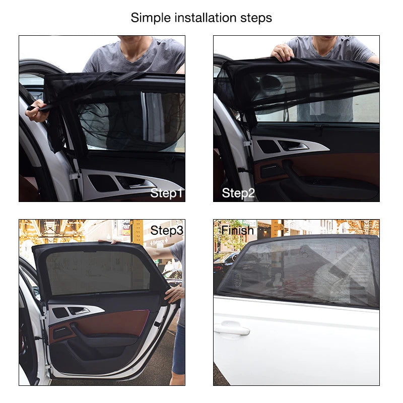 2PCS Sedan/SUV Car Sun Shade Styling Accessories Auto UV Protect Curtain Side Window Sunshade Mesh Sun Visor Protection Films