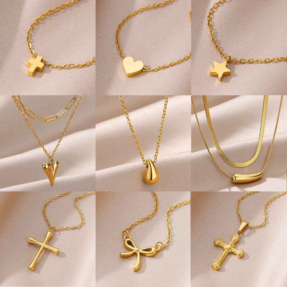 Women Girls Heart Pendant Necklaces Choker