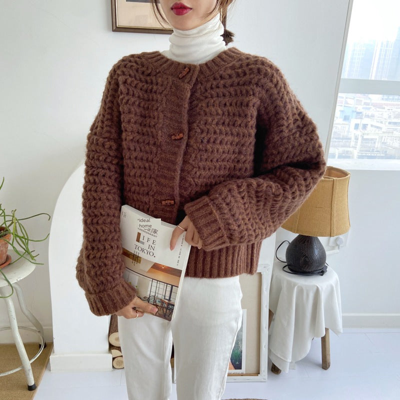 Korean Style Loose Retro Japanese Style Knitting Christmas Cardigan