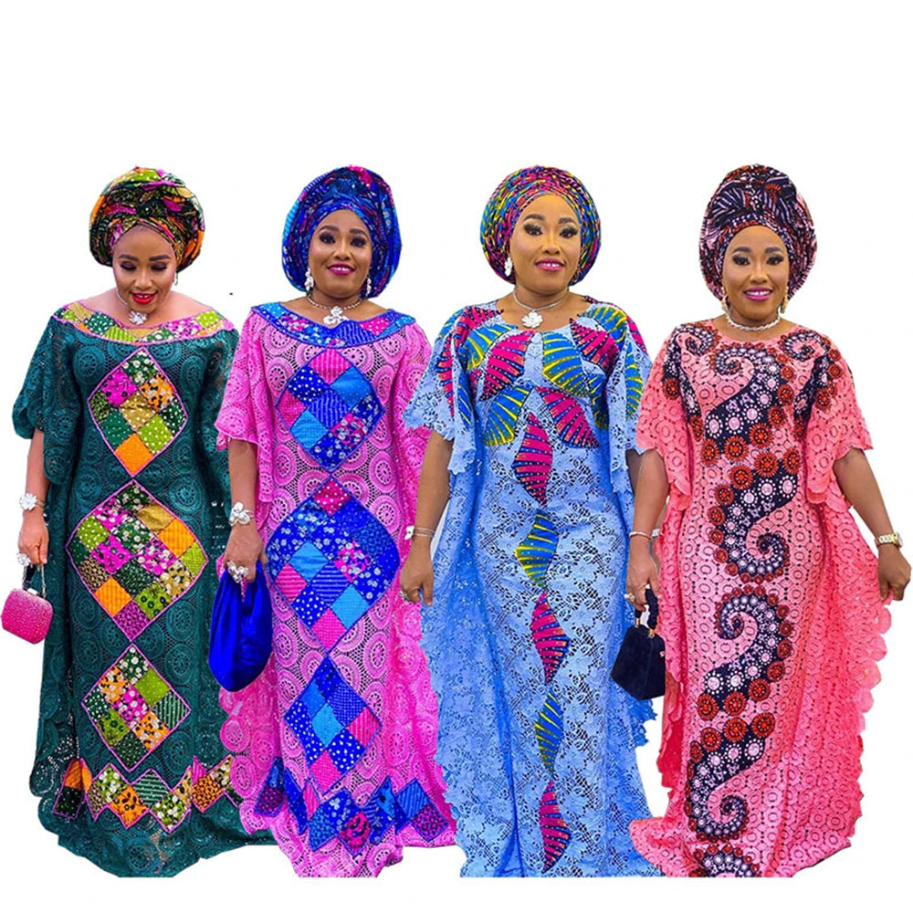 MD Plus Size African Lace Dresses