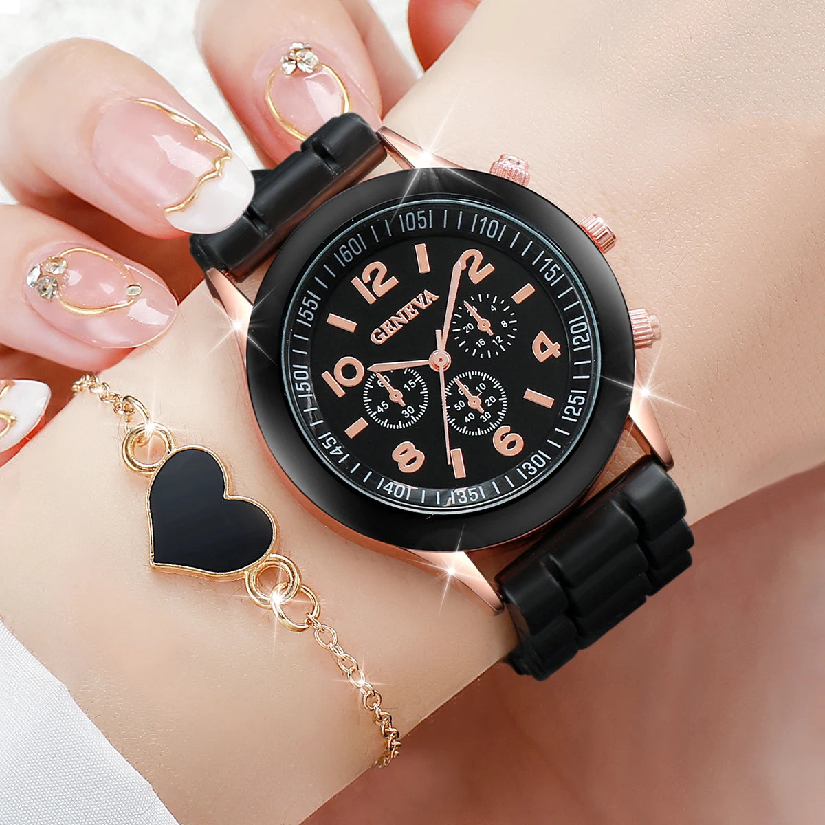 4PCS/Set Geneva Watch Fashion Silicone