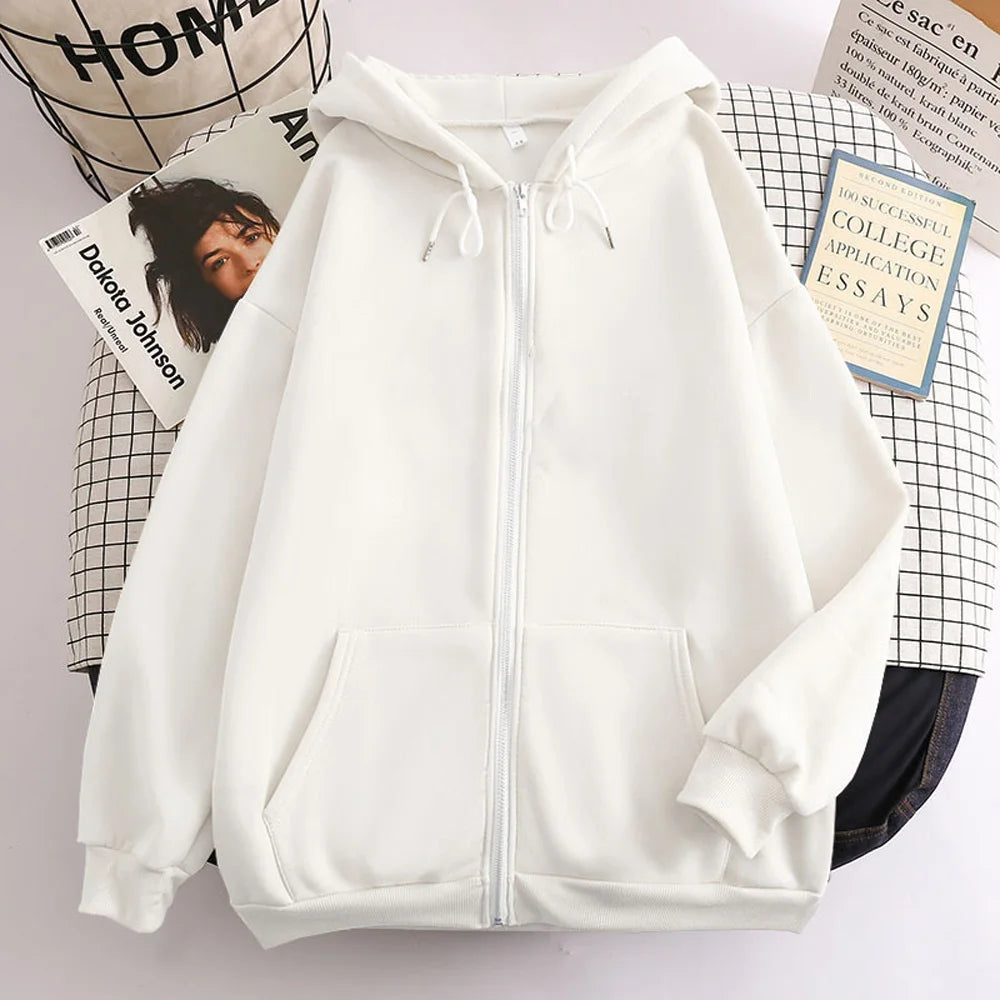 Oversized  Long Sleeve Zipper Hoodies